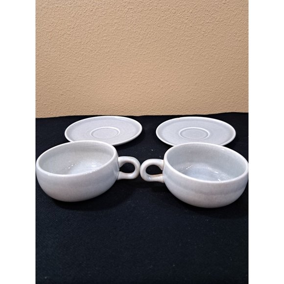 Russell Wright Teacup & Saucer Set Russel Wright Steubenville Gray - Picture 2 of 4